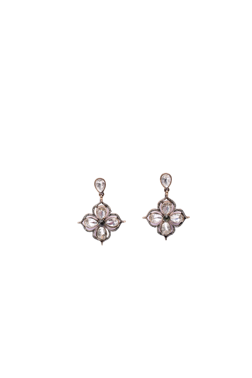 Namokriti Elegant Floral Kundan Drop Earrings – Timeless Ethnic Charm